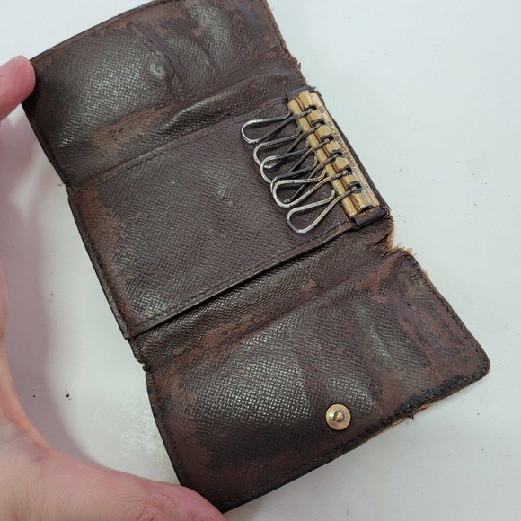 Authentic Louis Vuitton Damier Multicles 6 Key Hooks Case Brown Small Check - Picture 4 of 11